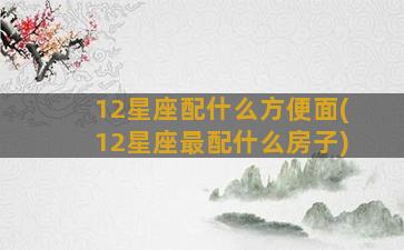 12星座配什么方便面(12星座最配什么房子)