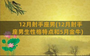 12月射手座男(12月射手座男生性格特点和5月金牛)