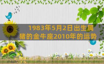 1983年5月2日出生属猪的金牛座2010年的运势