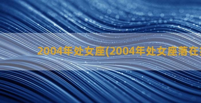 2004年处女座(2004年处女座落在第几宫)