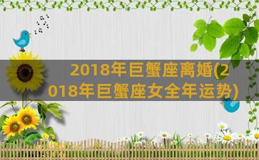 2018年巨蟹座离婚(2018年巨蟹座女全年运势)