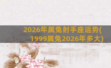 2026年属兔射手座运势(1999属兔2026年多大)