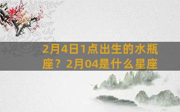 2月4日1点出生的水瓶座？2月04是什么星座