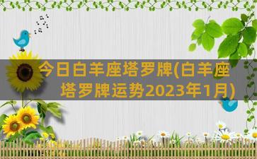 今日白羊座塔罗牌(白羊座塔罗牌运势2023年1月)