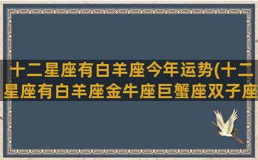 十二星座有白羊座今年运势(十二星座有白羊座金牛座巨蟹座双子座双鱼座天蝎子射手)