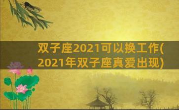 双子座2021可以换工作(2021年双子座真爱出现)