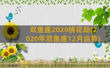 双鱼座2020桃花劫(2020年双鱼座12月运势)