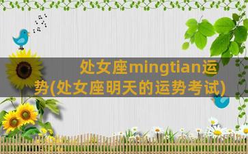 处女座mingtian运势(处女座明天的运势考试)