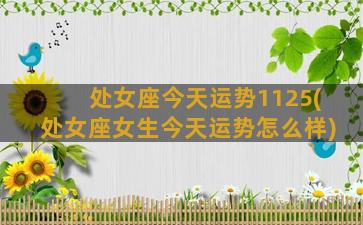 处女座今天运势1125(处女座女生今天运势怎么样)