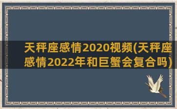 天秤座感情2020视频(天秤座感情2022年和巨蟹会复合吗)