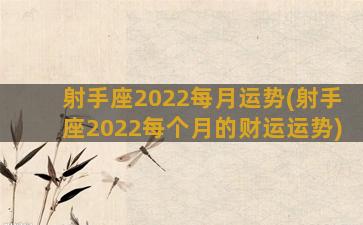 射手座2022每月运势(射手座2022每个月的财运运势)