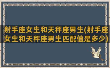 射手座女生和天秤座男生(射手座女生和天秤座男生匹配值是多少)