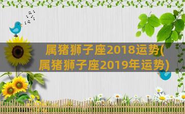 属猪狮子座2018运势(属猪狮子座2019年运势)