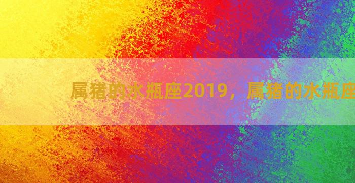 属猪的水瓶座2019，属猪的水瓶座2023