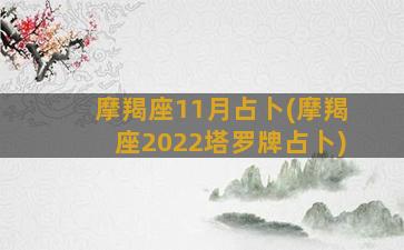 摩羯座11月占卜(摩羯座2022塔罗牌占卜)