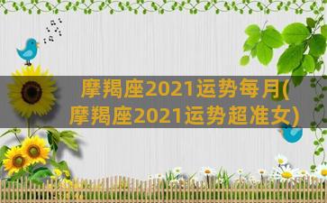 摩羯座2021运势每月(摩羯座2021运势超准女)