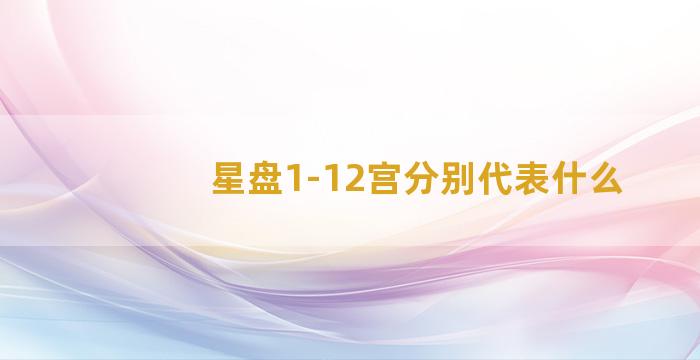 星盘1-12宫分别代表什么