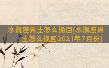 水瓶座男生怎么挽回(水瓶座男生怎么挽回2021年7月份)