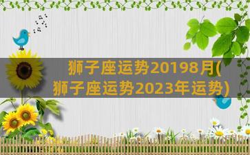 狮子座运势20198月(狮子座运势2023年运势)