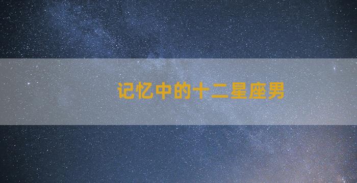 记忆中的十二星座男