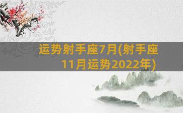 运势射手座7月(射手座11月运势2022年)