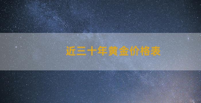 近三十年黄金价格表