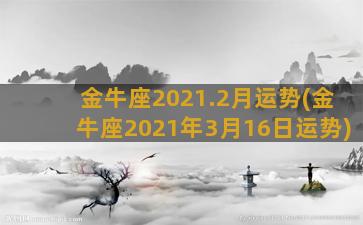 金牛座2021.2月运势(金牛座2021年3月16日运势)