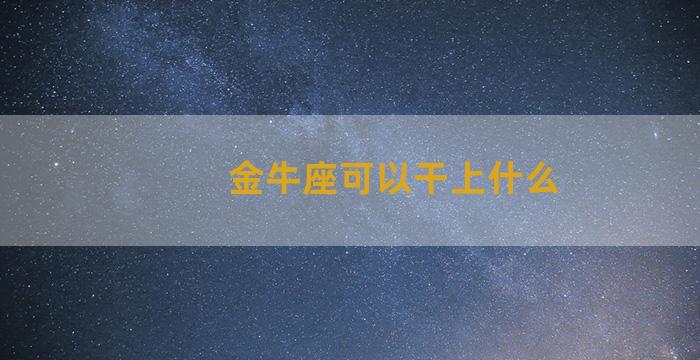 金牛座可以干上什么