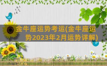 金牛座运势考运(金牛座运势2023年2月运势详解)